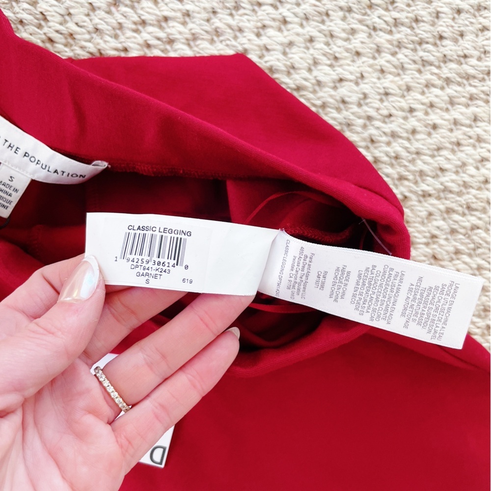 NWT Dress the Population Women's Red Classic Ponte Legging Small S - Picture 7 of 10